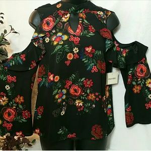 NWT Meraki Kimono Style Cold Shoulder Blouse